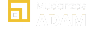 Logotipo en negativo de Mudanzas Adam.